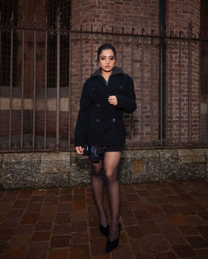 Rashmika In Black Dress At Japan